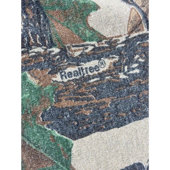 Camo Short Sleeve T-Shirt Tree Leaf Design Realtree Brown Green Beige Mens S - Picture 6 of 7
